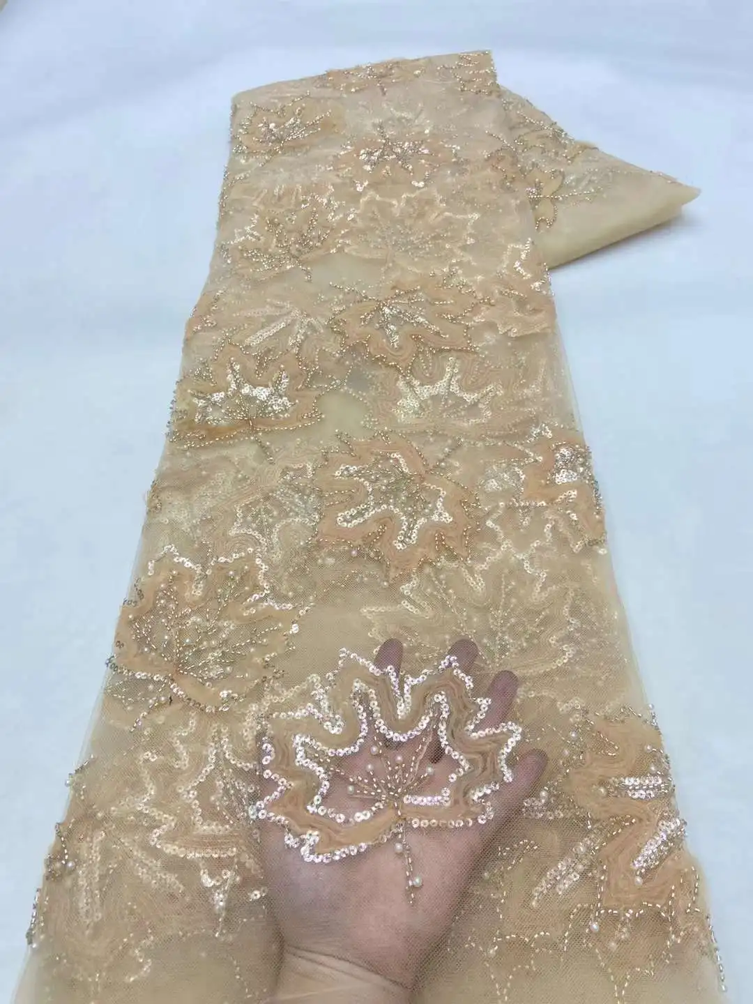 African Sequins Lace Fabric 2024 High Quality Embroidery Handmade beads Lace Fabric For Bridal Material XZ
African Sequins Lace Fabric 2024 High Quality Embroidery Handmade beads Lace Fabric For Bridal Material XZ
