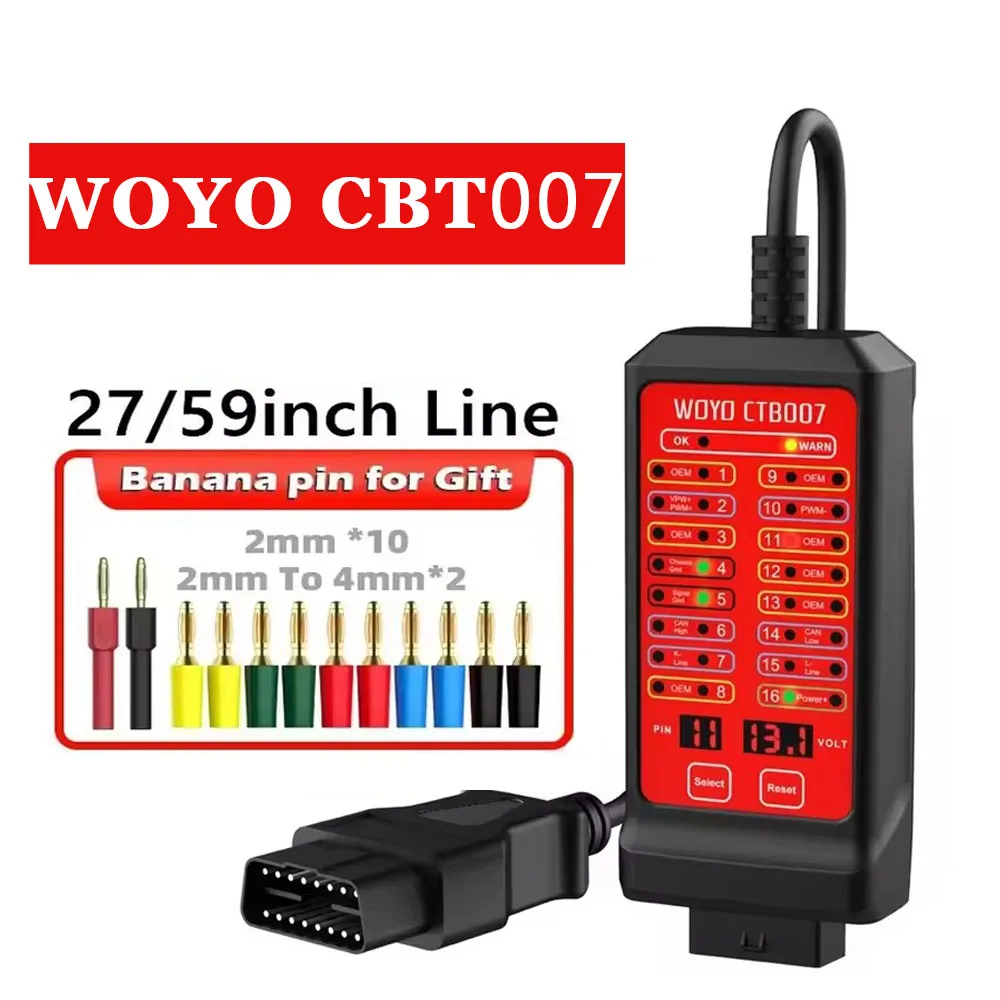 WOYO CTB007 CAN Tester Box 12V And 24V OBD2 Breakout Box with 27/59in Cable for All Car Automotive Diagnostic Tools
WOYO CTB007 CAN Tester Box 12V And 24V OBD2 Breakout Box with 27/59in Cable for All Car Automotive Diagnostic Tools