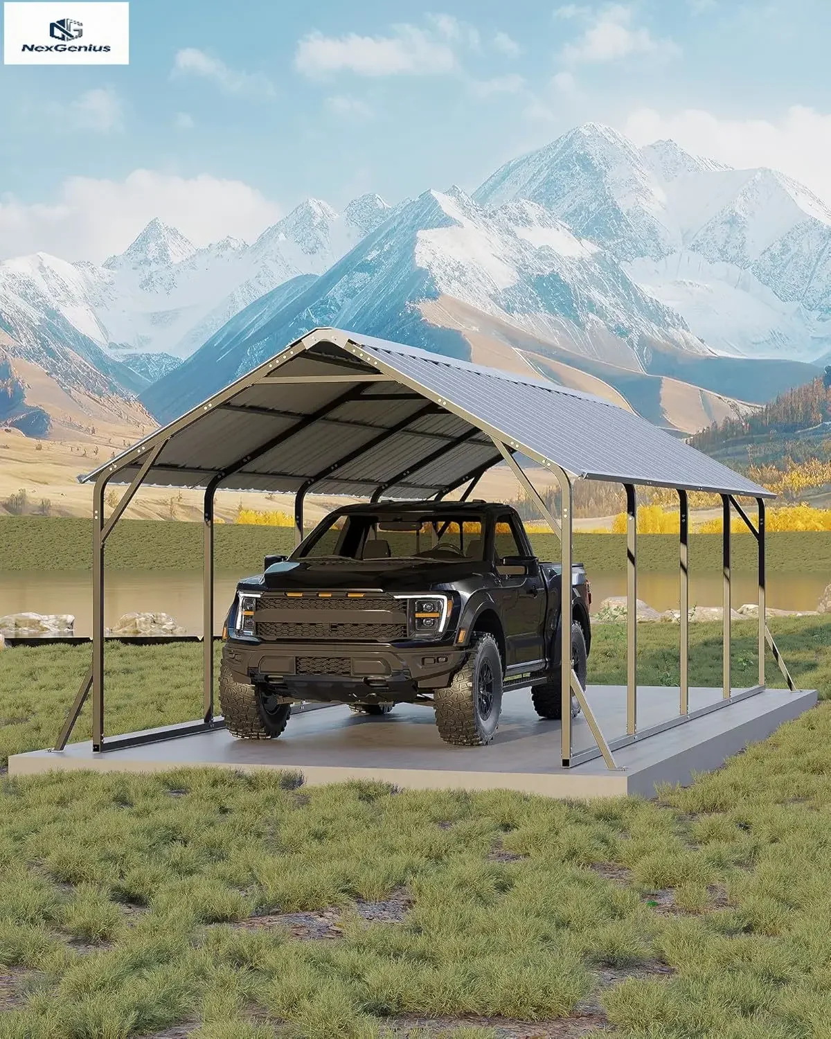 Vertical Roof Metal Carport 11 Ft X20 Ft X9 Ft Heavy Duty Steel Car Ports All Weather Full Size Pickup Trucks Boats Tractors
Vertical Roof Metal Carport 11 Ft X20 Ft X9 Ft Heavy Duty Steel Car Ports All Weather Full Size Pickup Trucks Boats Tractors