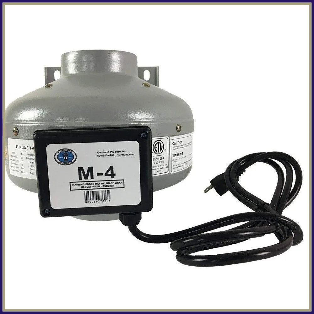 Inline Duct Fan, 200 CFM, 4 inch Ventilation Booster for Exhaust Intake
Inline Duct Fan, 200 CFM, 4 inch Ventilation Booster for Exhaust Intake