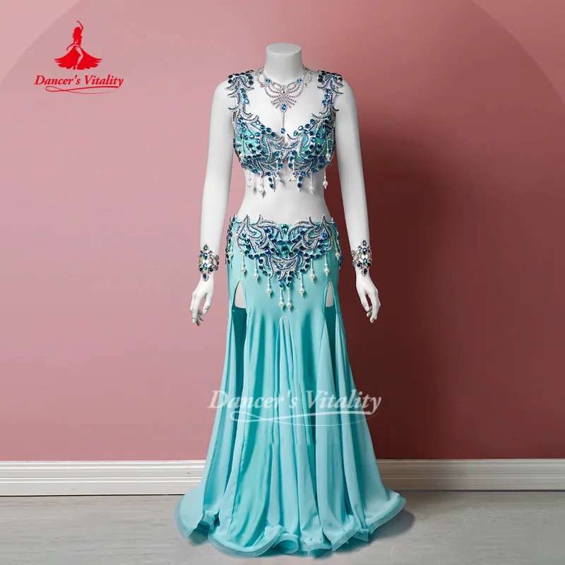 BellyDance Set Custom Senior AB Stones Bra+Sexy Fishtail Long Skirt 2pcs Oriental Dance Competition Clothing Dancer's Vitality
BellyDance Set Custom Senior AB Stones Bra+Sexy Fishtail Long Skirt 2pcs Oriental Dance Competition Clothing Dancer's Vitality