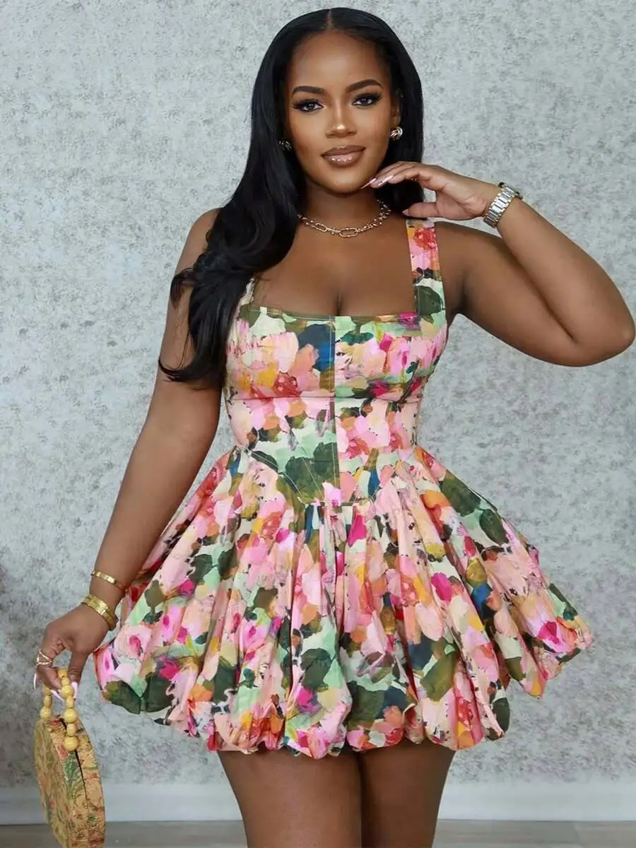 Square Neck Floral Bubble Hem Mini Dress Sleeveless Summer Sundress Chic Women Vacation Outfit
Square Neck Floral Bubble Hem Mini Dress Sleeveless Summer Sundress Chic Women Vacation Outfit