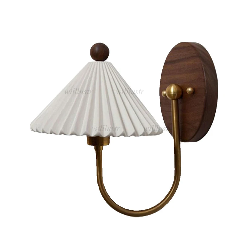 Creative Pleated Ceramic Umbrella-Shaped Wall Lamp Solid Wood Metal Sconce Retro Aisle Hallway Porch Bedside Iron Lighting
Creative Pleated Ceramic Umbrella-Shaped Wall Lamp Solid Wood Metal Sconce Retro Aisle Hallway Porch Bedside Iron Lighting