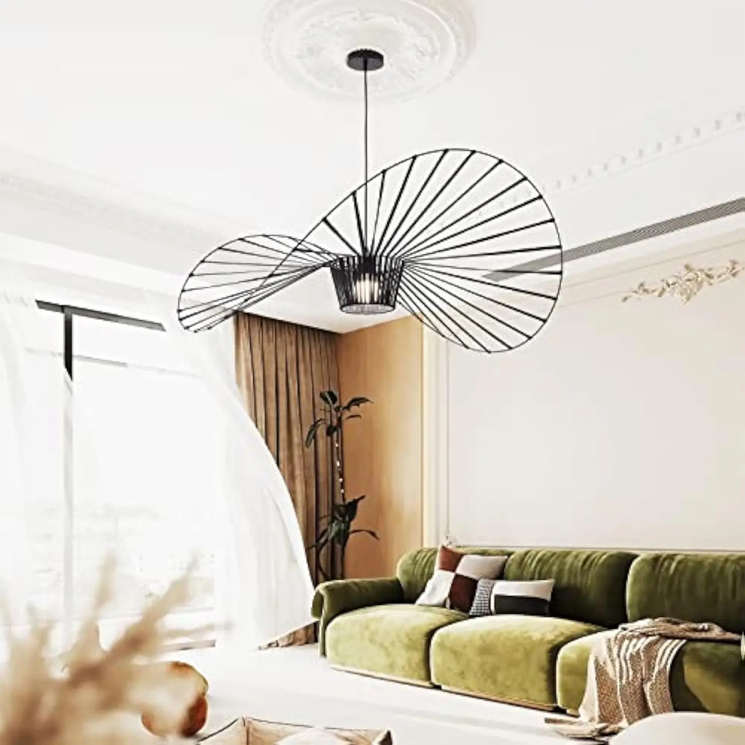 Vintage Black Chandelier, D39 Creative Straw Hat Shape Pendant Light, Stretch Fabric+Fiberglass Material, Modern Woven Chandeli
Vintage Black Chandelier, D39 Creative Straw Hat Shape Pendant Light, Stretch Fabric+Fiberglass Material, Modern Woven Chandeli