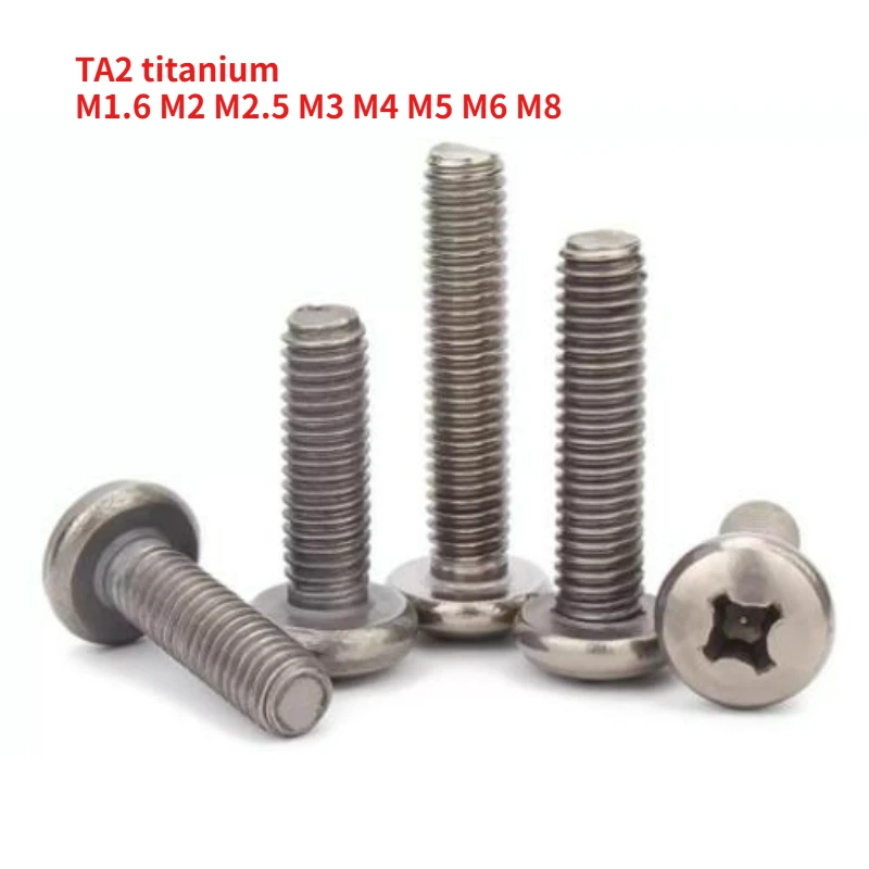 5/10/20pcs TA2 Pure Titanium Round Head Cross Screws M1.6 M2 M2.5 M3 M4 M5 M6 M8 Pure Titanium Pan Head Cross Screws
5/10/20pcs TA2 Pure Titanium Round Head Cross Screws M1.6 M2 M2.5 M3 M4 M5 M6 M8 Pure Titanium Pan Head Cross Screws