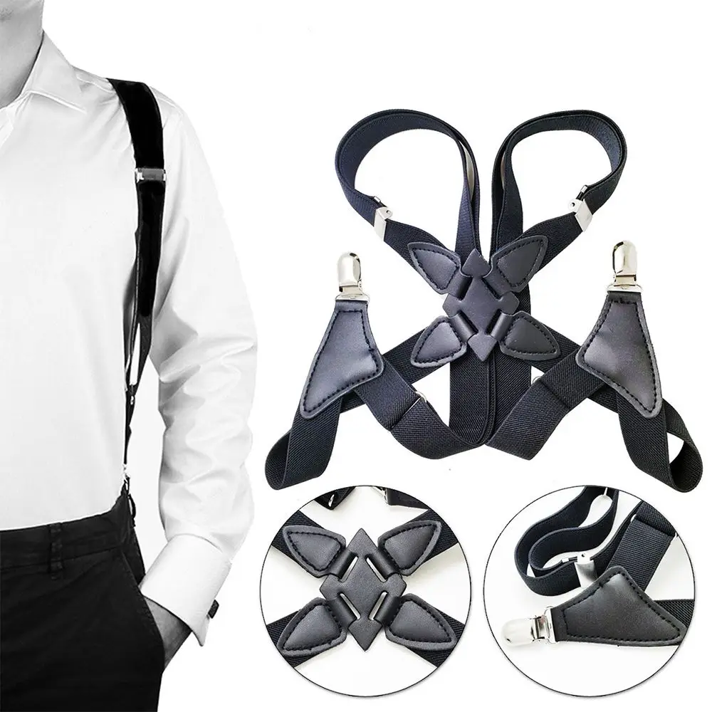 Trousers Braces X Back Shirt Clip Shoulder Strap Elastic Belt Adjustable Braces Men's Suspenders Clips Hanging Pants Clip
Trousers Braces X Back Shirt Clip Shoulder Strap Elastic Belt Adjustable Braces Men's Suspenders Clips Hanging Pants Clip