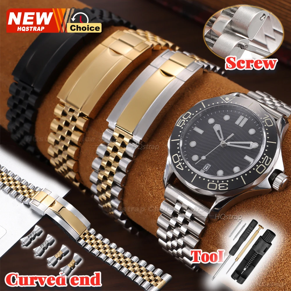Arc/Flat Interface Screw Stainless Steel Strap 20mm 21mm 22mm for Jubilee Watch Band for Seiko Business Bracelet for Rolex Bands
Arc/Flat Interface Screw Stainless Steel Strap 20mm 21mm 22mm for Jubilee Watch Band for Seiko Business Bracelet for Rolex Bands