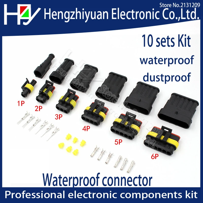 Hzy 10Sets Female Male Waterproof Electrical Wire Cable Automotive Connector Car Plug Superseal AMP Tyco 1.5 Kit 1/2/3/4/5/6 Pin
Hzy 10Sets Female Male Waterproof Electrical Wire Cable Automotive Connector Car Plug Superseal AMP Tyco 1.5 Kit 1/2/3/4/5/6 Pin