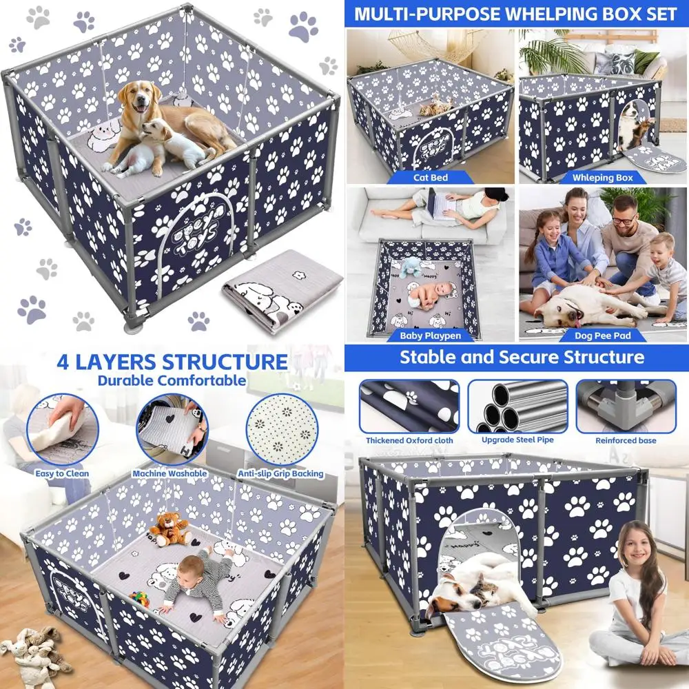 Large and Small Dog Whelping Box, 24.8 Extra Tall Pen with Whelping Pad, Ideal for All Breeds and Sizes
Large and Small Dog Whelping Box, 24.8 Extra Tall Pen with Whelping Pad, Ideal for All Breeds and Sizes