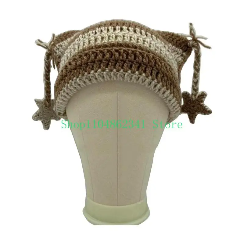 652F Handmade Women Hat Y2K Girl Beanie Hat Pilling Resistant Fox-Ear Star Tassel Hat
652F Handmade Women Hat Y2K Girl Beanie Hat Pilling Resistant Fox-Ear Star Tassel Hat