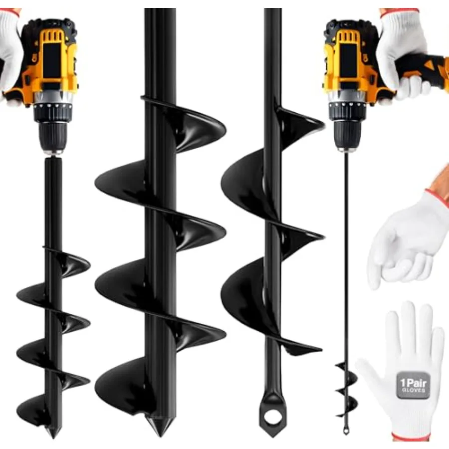2pk Auger Drill Bit for Planting with Gloves Inch and 3.5 Inch Set - Heavy Duty Garden Spiral and Bulb Planter Tool for Digging
2pk Auger Drill Bit for Planting with Gloves Inch and 3.5 Inch Set - Heavy Duty Garden Spiral and Bulb Planter Tool for Digging