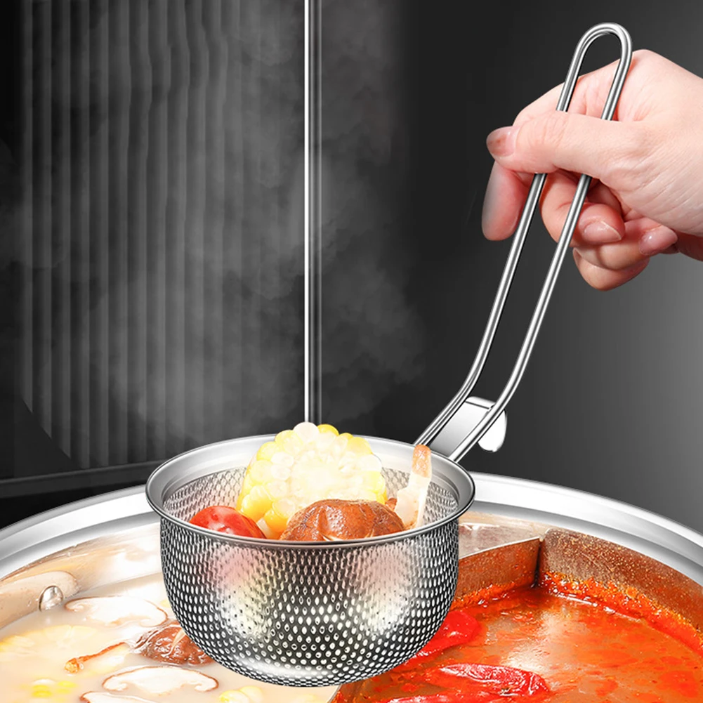 304 Stainless Steel Hot Pot Colander Mesh Net Basket Household Hanging Filtering Strainer Oil Separator Kitchen Gadgets
304 Stainless Steel Hot Pot Colander Mesh Net Basket Household Hanging Filtering Strainer Oil Separator Kitchen Gadgets
