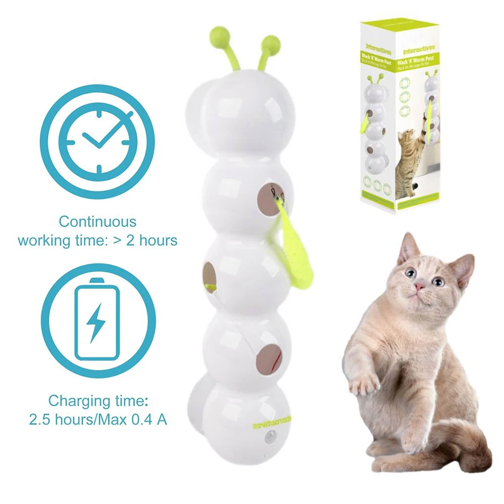 Interactive Cat Toy Intelligent Motion Activated Teasing Cat Toy With Tail Automatic Emerging from The Hole Wack A Worm Post Toy
Interactive Cat Toy Intelligent Motion Activated Teasing Cat Toy With Tail Automatic Emerging from The Hole Wack A Worm Post Toy