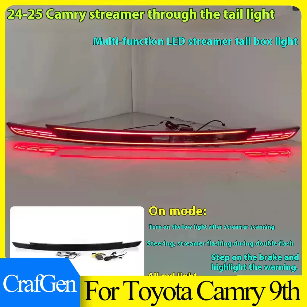 Модифицированный задний фонарь Streamer со светодиодной лампой в сборе для Toyota Camry 9-го поколения 2024 с указателем поворота
Модифицированный задний фонарь Streamer со светодиодной лампой в сборе для Toyota Camry 9-го поколения 2024 с указателем поворота