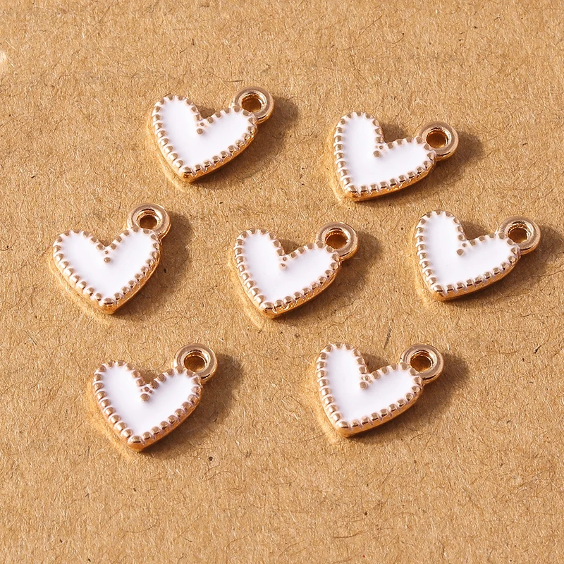 30pcs 9x9mm Cute Enamel Love Heart Charms Pendants for Jewelry Making Necklace Earrings Bracelet DIY Handmade Accessories
30pcs 9x9mm Cute Enamel Love Heart Charms Pendants for Jewelry Making Necklace Earrings Bracelet DIY Handmade Accessories