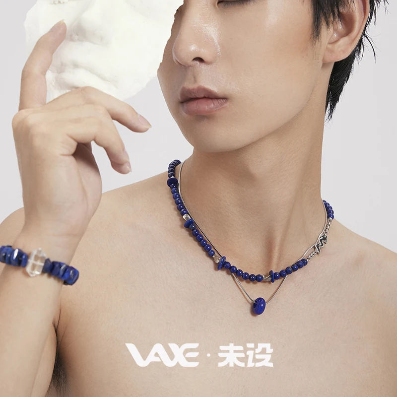 Emperor Blue Natural Gemstone Necklace Lazuli Titanium Steel Necklace for Women Men Collarbone Chains Choker Amulet Jewelry Gift
Emperor Blue Natural Gemstone Necklace Lazuli Titanium Steel Necklace for Women Men Collarbone Chains Choker Amulet Jewelry Gift