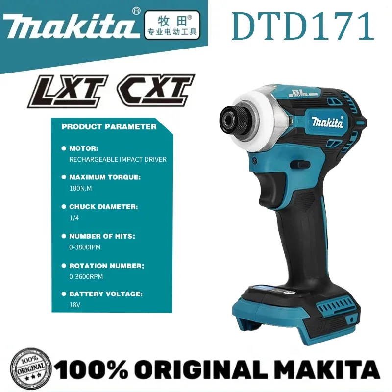 Makita 180N.m DTD171 New Impact Driver Brushless Electric Variable Speed Screwdriver 18V Lithium Battery Handheld Motor Tools
Makita 180N.m DTD171 New Impact Driver Brushless Electric Variable Speed Screwdriver 18V Lithium Battery Handheld Motor Tools