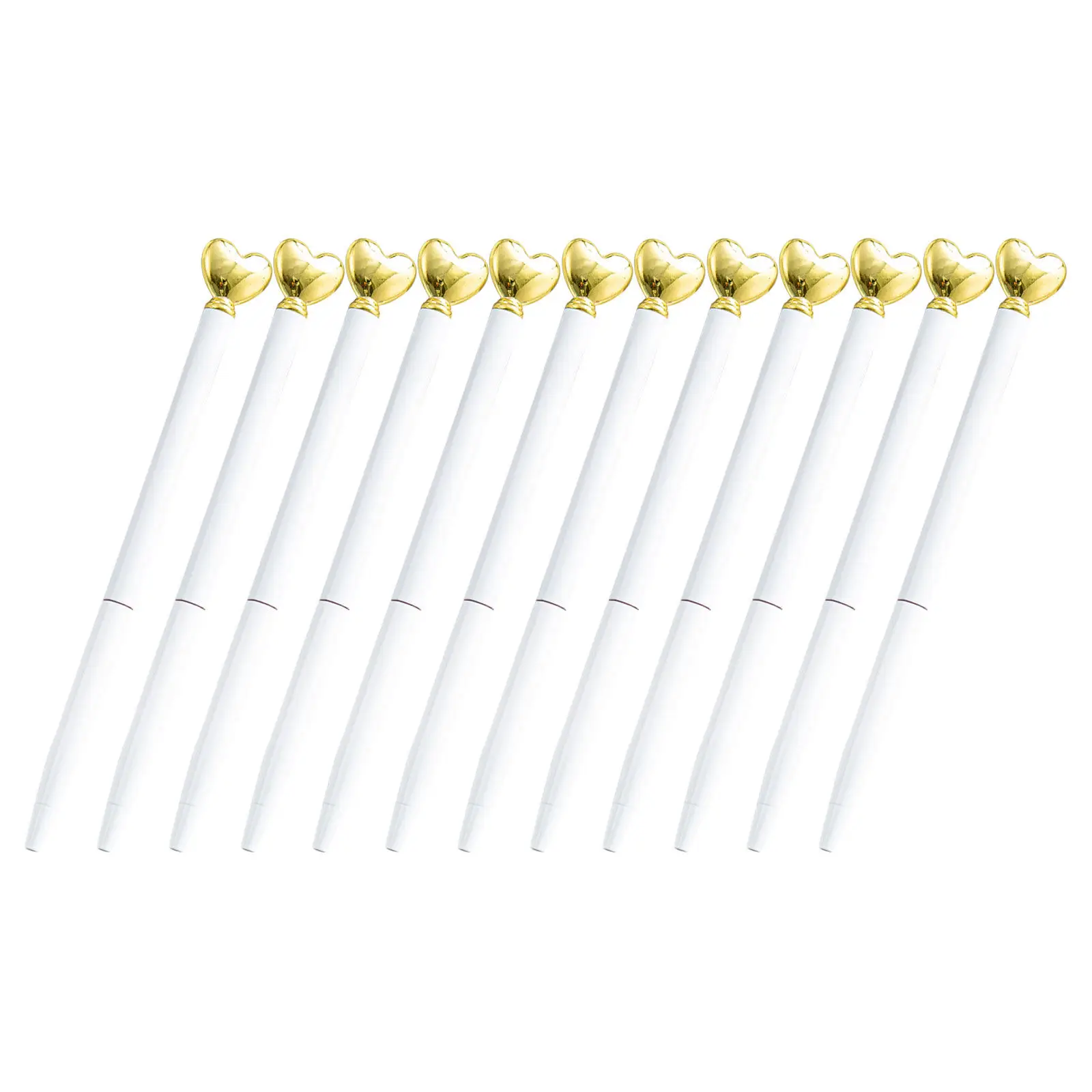 12Pcs Ballpoint Pens Valentine Heart Shaped Metal Gold Refillable Retractable Wedding Guest Book Love Writing Pen
12Pcs Ballpoint Pens Valentine Heart Shaped Metal Gold Refillable Retractable Wedding Guest Book Love Writing Pen