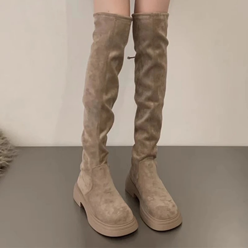 New Flats Platform Women High Boots Suede Fashion Dress Shoes Casual Over The Knee Winter Boots Cozy Walking New Botas De Mujer
New Flats Platform Women High Boots Suede Fashion Dress Shoes Casual Over The Knee Winter Boots Cozy Walking New Botas De Mujer