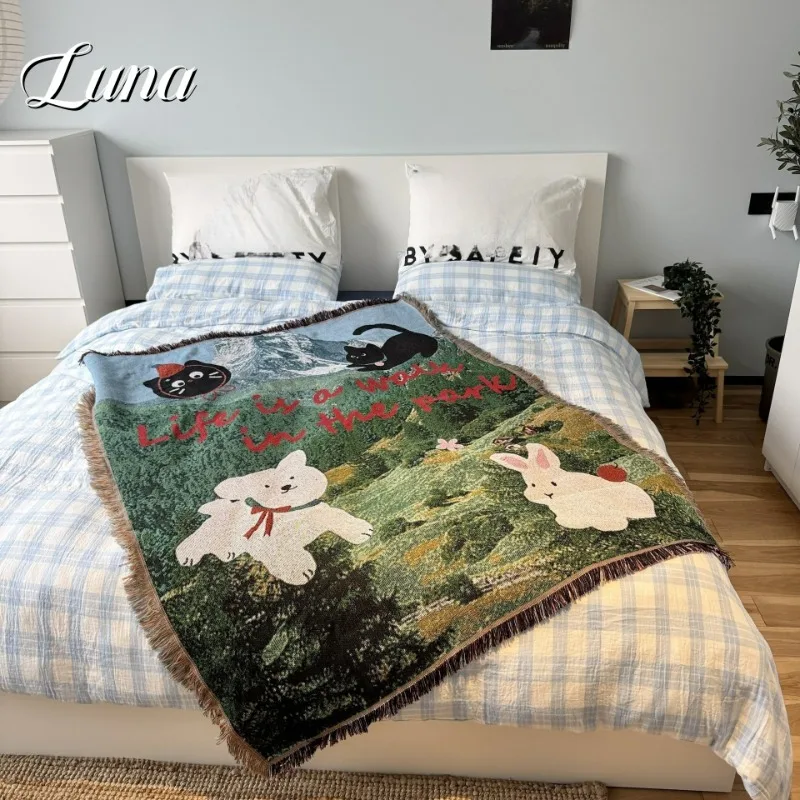 Art Cartoon Cats Dogs Throw Blankets for Beds Korean Style Cute Animals Decoration Tapestry Vintage Picnic Blanket Outdoor Camp
Art Cartoon Cats Dogs Throw Blankets for Beds Korean Style Cute Animals Decoration Tapestry Vintage Picnic Blanket Outdoor Camp