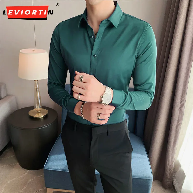 Spring New Men's Shirts British Style Slim Fit Elastic Collar Elastic Solid Men's Work Wear Long Sleeve Shirts Work Wear M-4XL
Spring New Men's Shirts British Style Slim Fit Elastic Collar Elastic Solid Men's Work Wear Long Sleeve Shirts Work Wear M-4XL