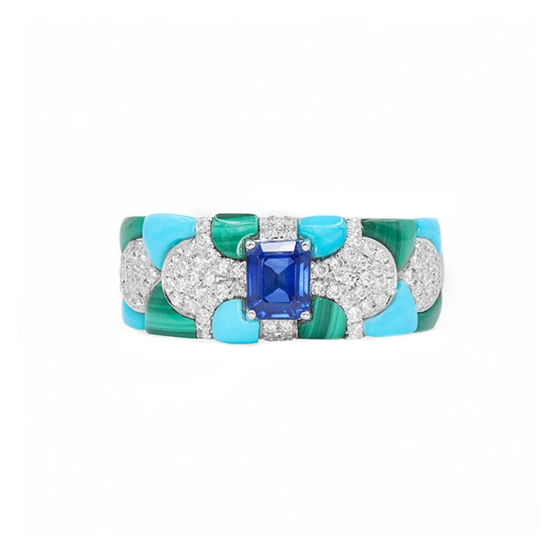 BELLUX 925 Silver Gold Plated CZ High Carbon Diamond Square Gemstone Royal Blue Green Fish Scale Design Ring
BELLUX 925 Silver Gold Plated CZ High Carbon Diamond Square Gemstone Royal Blue Green Fish Scale Design Ring
