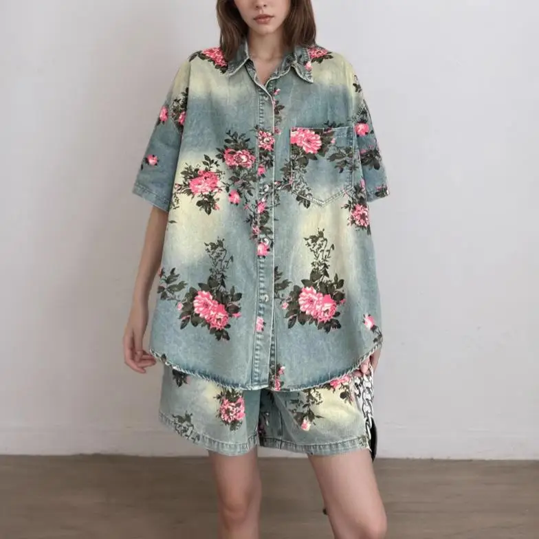 Women's Floral Pattern Denim Suit Printed Shirt Street Style Three Piece Set Summer Fashion Casual Wear Universal Fit
Women's Floral Pattern Denim Suit Printed Shirt Street Style Three Piece Set Summer Fashion Casual Wear Universal Fit