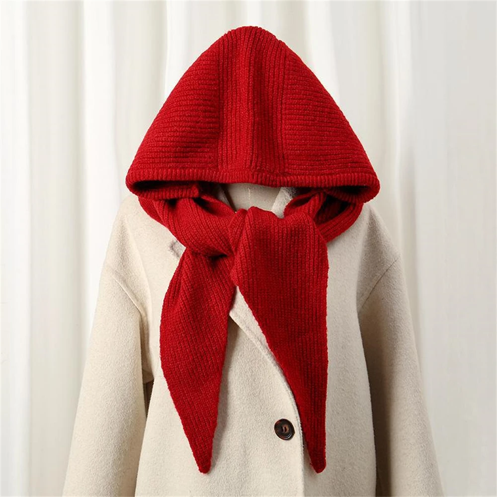 Autumn Winter Fashion All-match Warmth Solid Color Knitted Shawl Triangle Hooded Ear Protection Elegant Faux Cashmere Hat Scarf
Autumn Winter Fashion All-match Warmth Solid Color Knitted Shawl Triangle Hooded Ear Protection Elegant Faux Cashmere Hat Scarf