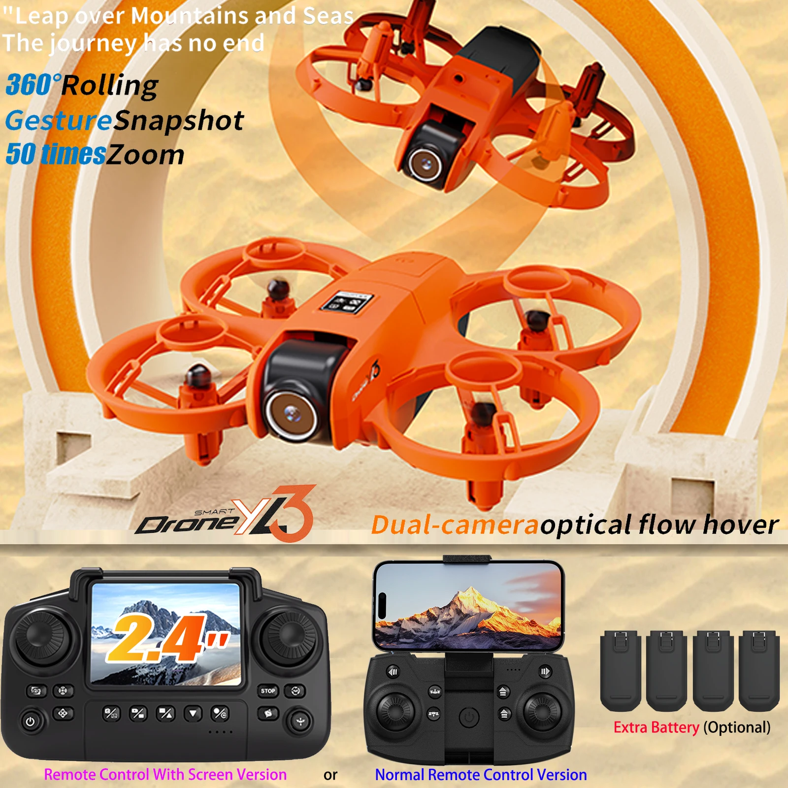 New YL3 Drone HD Dual-Camera Aerial Photography Remote Control with Screen Aircraft Optical Flow Hover RC Quadcopter Toys Gifts
New YL3 Drone HD Dual-Camera Aerial Photography Remote Control with Screen Aircraft Optical Flow Hover RC Quadcopter Toys Gifts