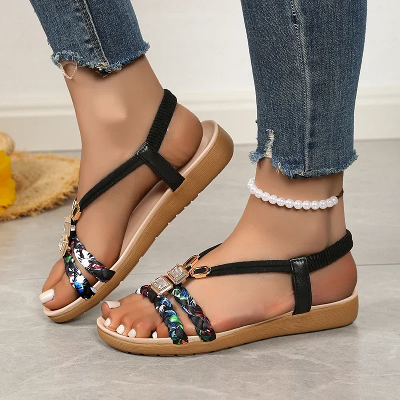 Women's Shoes 2025 Hot Sale Elastic Band Women's Sandals Fashion Printing Casual Sandals Women Summer Plus Size Flat Sandals
Women's Shoes 2025 Hot Sale Elastic Band Women's Sandals Fashion Printing Casual Sandals Women Summer Plus Size Flat Sandals