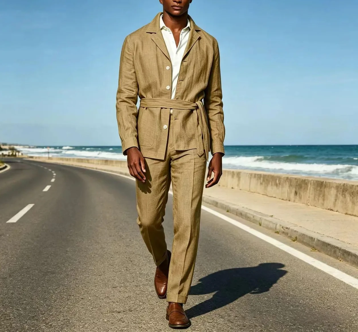 Men's Linen Belted Suit 2 Piece Set Casual Breathable Blazer & Pants Summer Lightweight Business Casual Outfit for Wedding Beach
Men's Linen Belted Suit 2 Piece Set Casual Breathable Blazer & Pants Summer Lightweight Business Casual Outfit for Wedding Beach