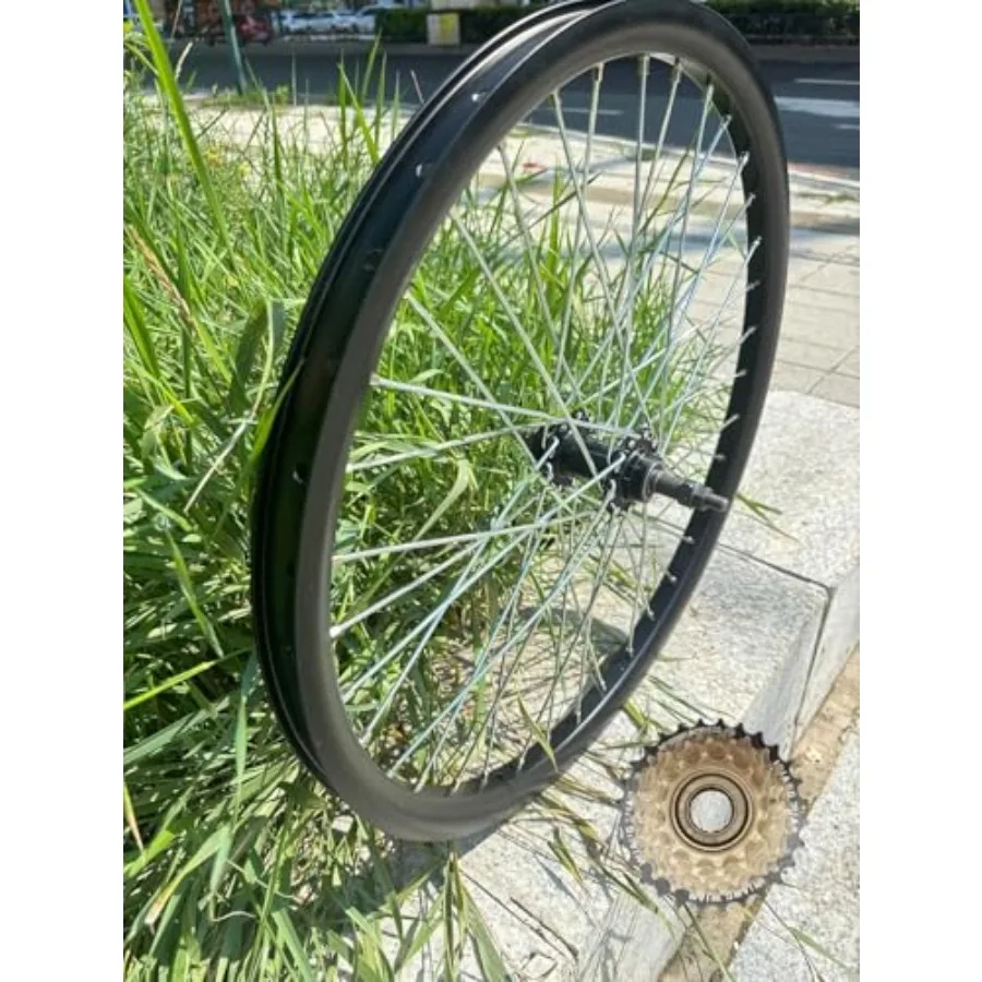 26" Bike Rear Wheel with 7 Speed Freewheel, Bike Wheel 10G 36 Spokes for MTB/Road/Cruiser Bicycles Rim Size 22.44"
26" Bike Rear Wheel with 7 Speed Freewheel, Bike Wheel 10G 36 Spokes for MTB/Road/Cruiser Bicycles Rim Size 22.44"