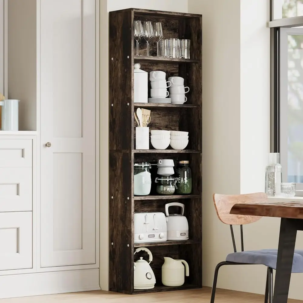 6 Tier Tall Wooden Bookcase, Open Standing Bookshel Display Storage Shelves or Home Oice
6 Tier Tall Wooden Bookcase, Open Standing Bookshel Display Storage Shelves or Home Oice