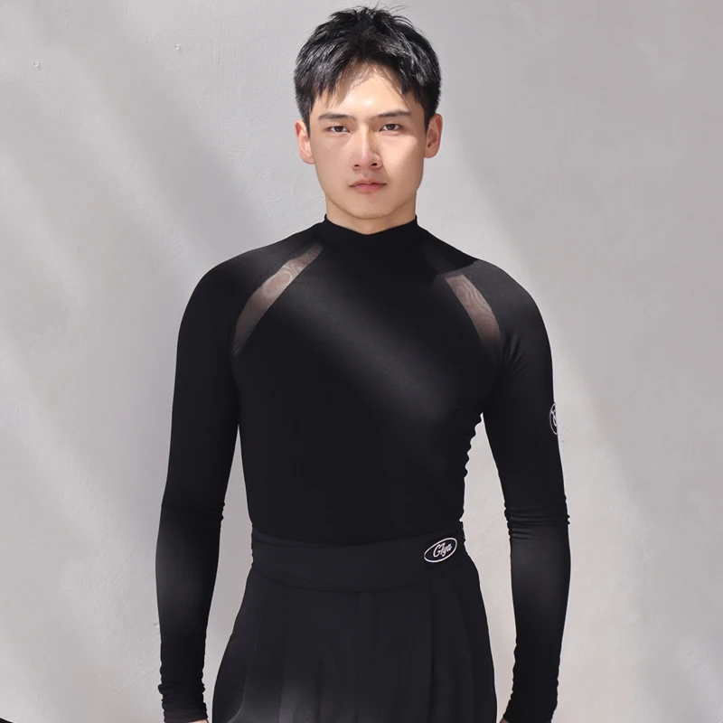 Latin Dance Tops For Men Modern Long Sleeved Black High Necked Elastic Shirts Professional Chacha Rumba Latin Clothes DQS15140
Latin Dance Tops For Men Modern Long Sleeved Black High Necked Elastic Shirts Professional Chacha Rumba Latin Clothes DQS15140