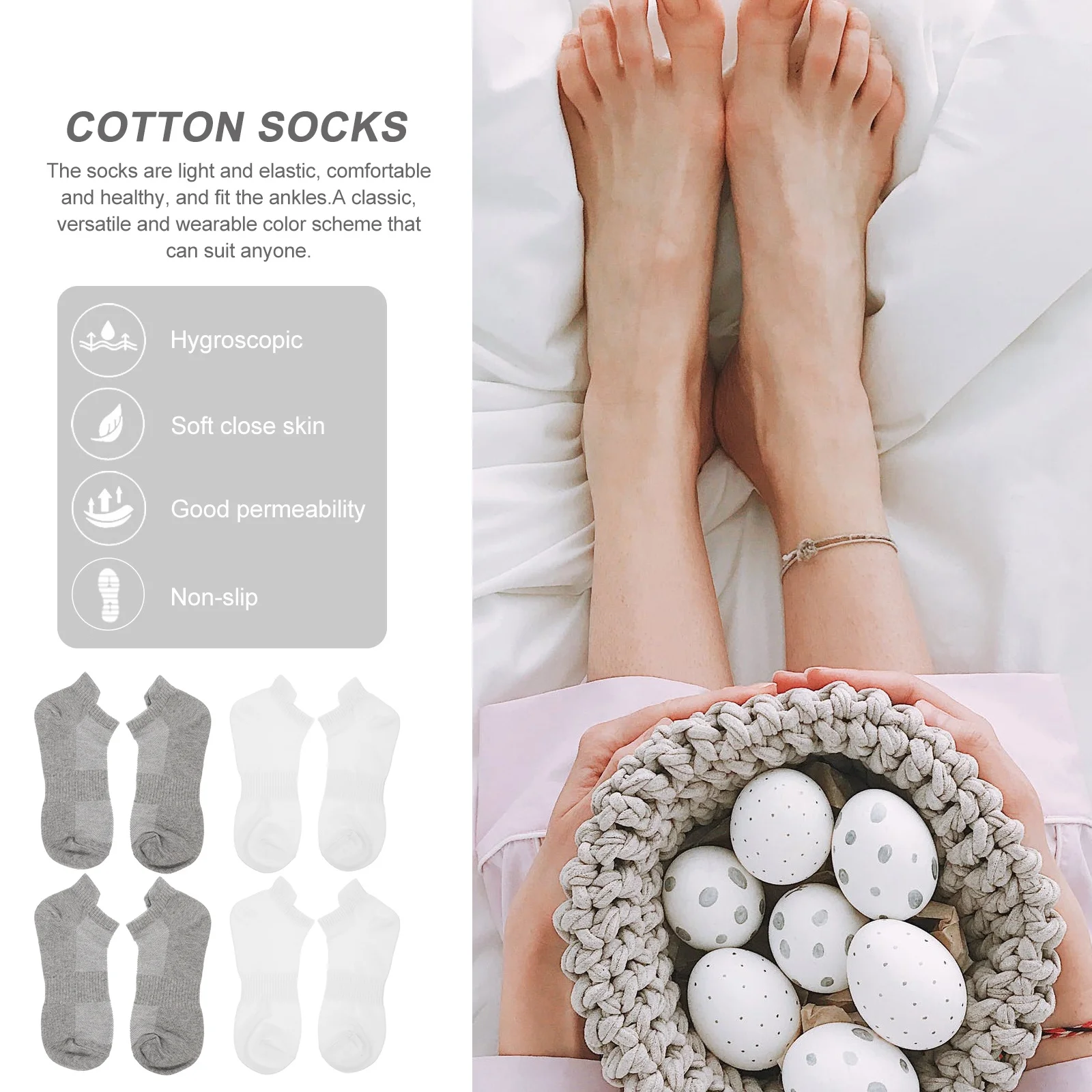 4Pairs Combed Cotton Unisex Running Socks Soft Breathable Sports Low-Cut Liners All Season Ankle Socks All Season Stocking
4Pairs Combed Cotton Unisex Running Socks Soft Breathable Sports Low-Cut Liners All Season Ankle Socks All Season Stocking