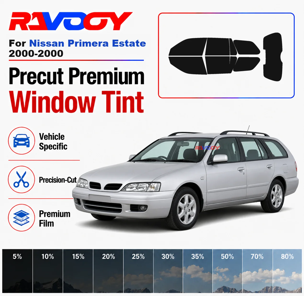Premium Precut Window Tint Kit Front Windows Rear Windows Rear Windshield For Nissan Primera Estate 2000-2000 Nano Ceramic Film
Premium Precut Window Tint Kit Front Windows Rear Windows Rear Windshield For Nissan Primera Estate 2000-2000 Nano Ceramic Film