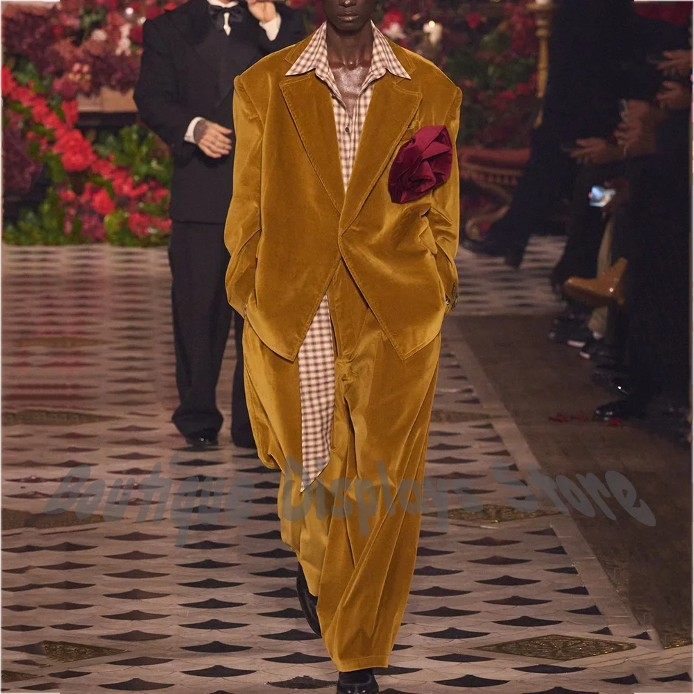 Casual Loose Men's Suit Two Pieces(Jacket+Pants) Chic One Button Notched Lapel Velvet Luxury Elegant Party Prom Male Set
Casual Loose Men's Suit Two Pieces(Jacket+Pants) Chic One Button Notched Lapel Velvet Luxury Elegant Party Prom Male Set