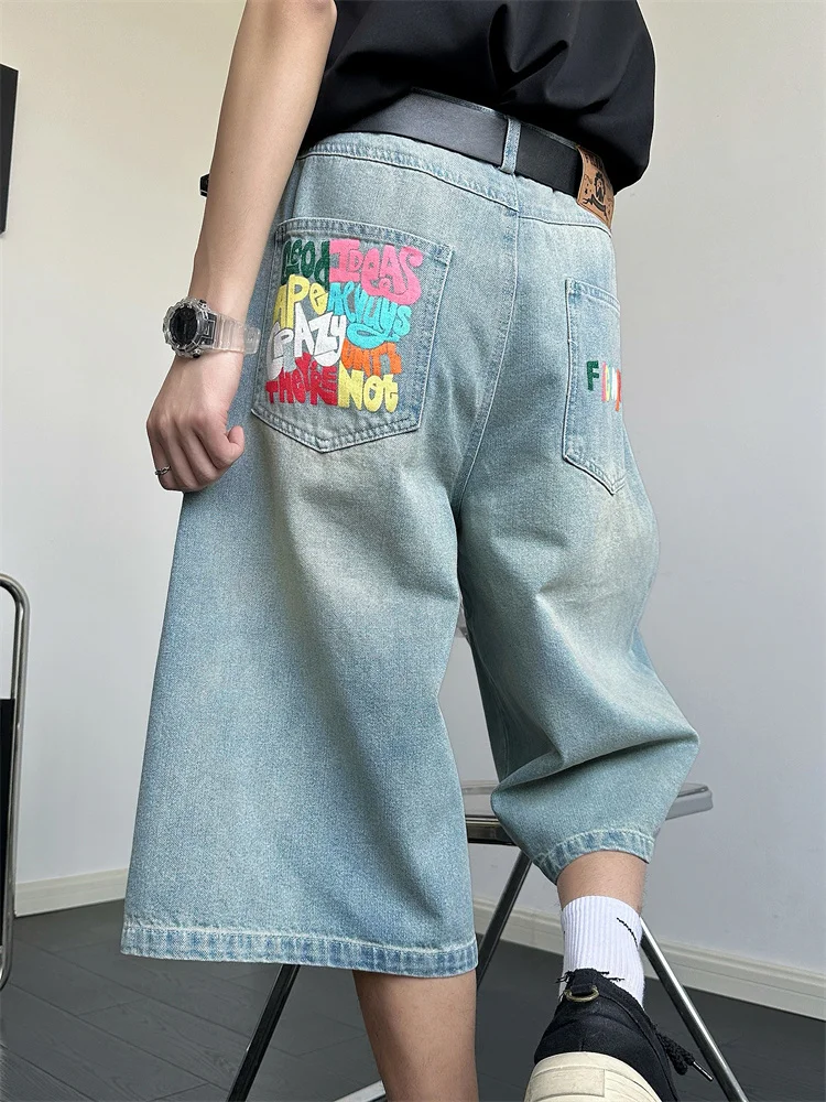 American Wide Leg Seven-Foot Pants Men Retro Waed Letter Print Straight Casual Loose Jeans orts Youth Summer Fas...
American Wide Leg Seven-Foot Pants Men Retro Waed Letter Print Straight Casual Loose Jeans orts Youth Summer Fas...
