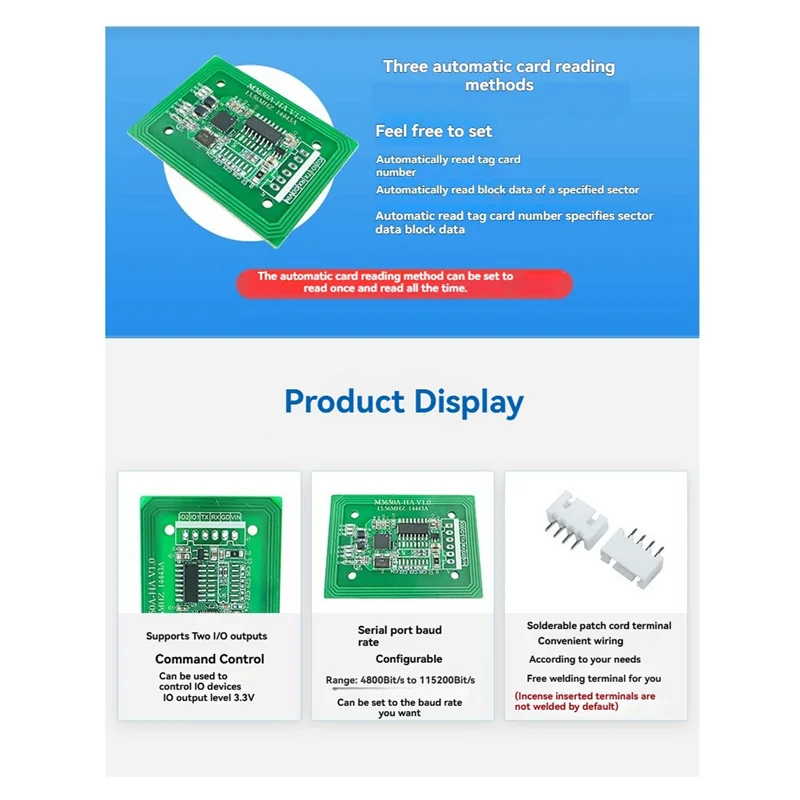 M3650A-HA RFID Reader Writer 13.56Mhz IC Card Reader UART TTL 3.3-5V RFID Tag Reader F08 S50 S70 Card Reader Modulen01r
M3650A-HA RFID Reader Writer 13.56Mhz IC Card Reader UART TTL 3.3-5V RFID Tag Reader F08 S50 S70 Card Reader Modulen01r