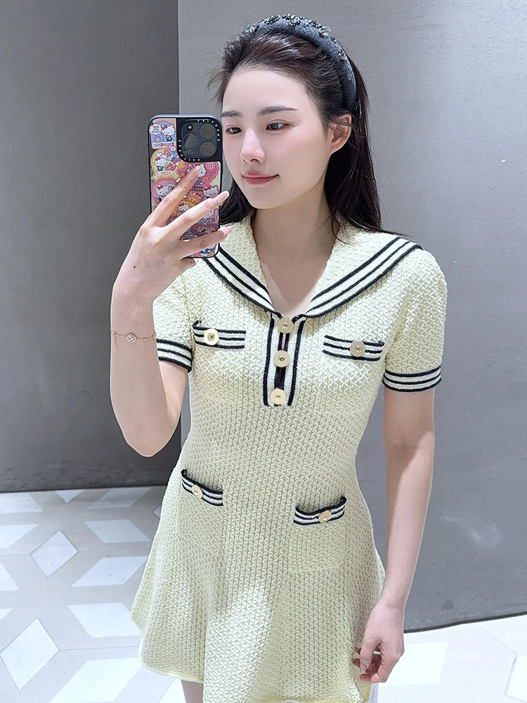 Naval Collar A-Line Knitted Dr Slim Fit Striped Soft Sle Spring Summer Autumn ort Sve High Waist Polyester Fiber
Naval Collar A-Line Knitted Dr Slim Fit Striped Soft Sle Spring Summer Autumn ort Sve High Waist Polyester Fiber