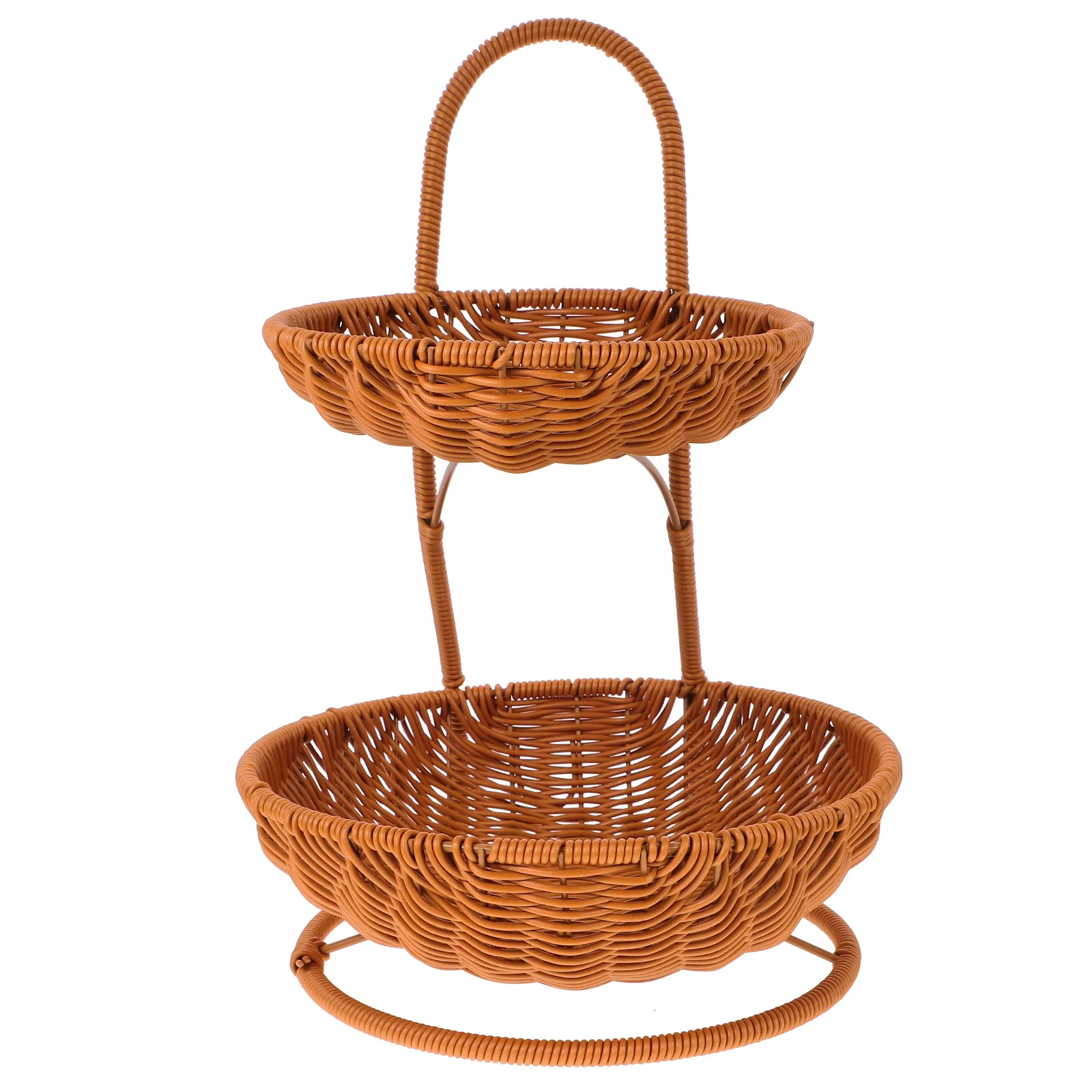 Round Plastic Storage Basket Double-Handle Design Easy Carry Home Office Kitchen Fruit Snack Organizer Decorative Woven Tray
Round Plastic Storage Basket Double-Handle Design Easy Carry Home Office Kitchen Fruit Snack Organizer Decorative Woven Tray