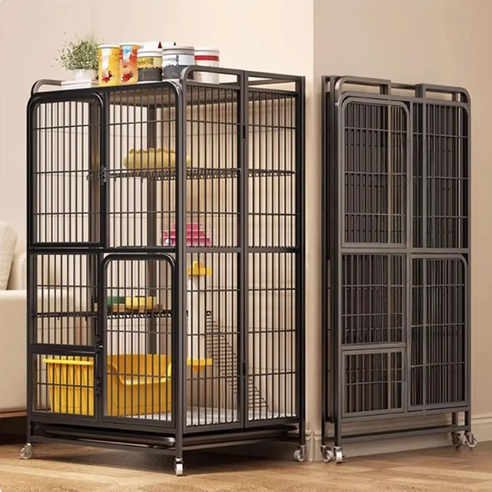 4-Tier Collapsible Metal Cat Cage with 360° Wheels, Secure Lock for Indoor Playpen and Adult Cats
4-Tier Collapsible Metal Cat Cage with 360° Wheels, Secure Lock for Indoor Playpen and Adult Cats