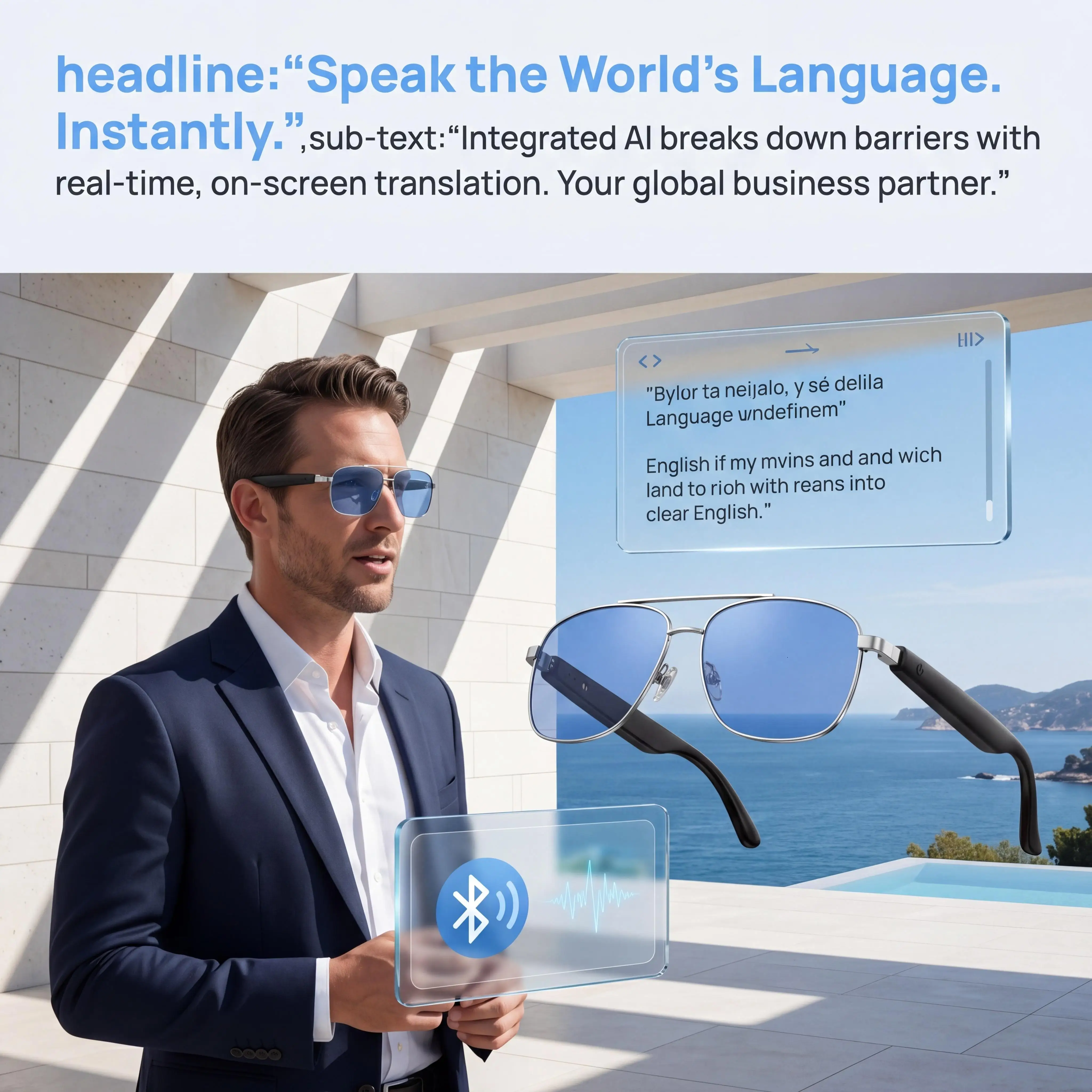 A16 AI Smart Glasses Bluetooth Translation Music Play Call Meeting Recording For Global Travel Foreign Trade Communication
A16 AI Smart Glasses Bluetooth Translation Music Play Call Meeting Recording For Global Travel Foreign Trade Communication
