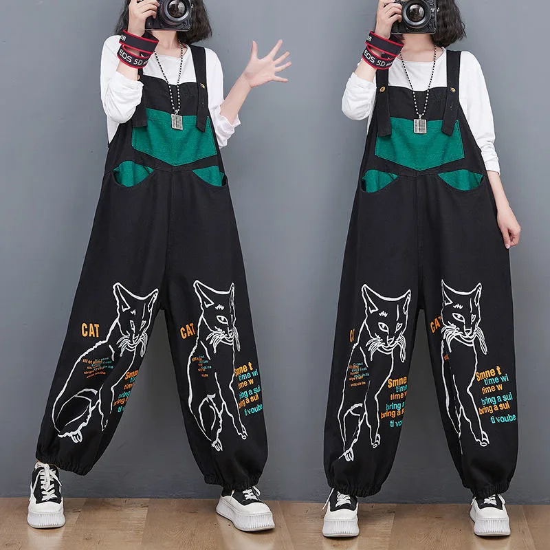 Spring Autumn New Plus-size Womens Jumpsuits, High-waisted Loose Straight Jumpsuits, Female Korean-style Printed Casual Overalls
Spring Autumn New Plus-size Womens Jumpsuits, High-waisted Loose Straight Jumpsuits, Female Korean-style Printed Casual Overalls