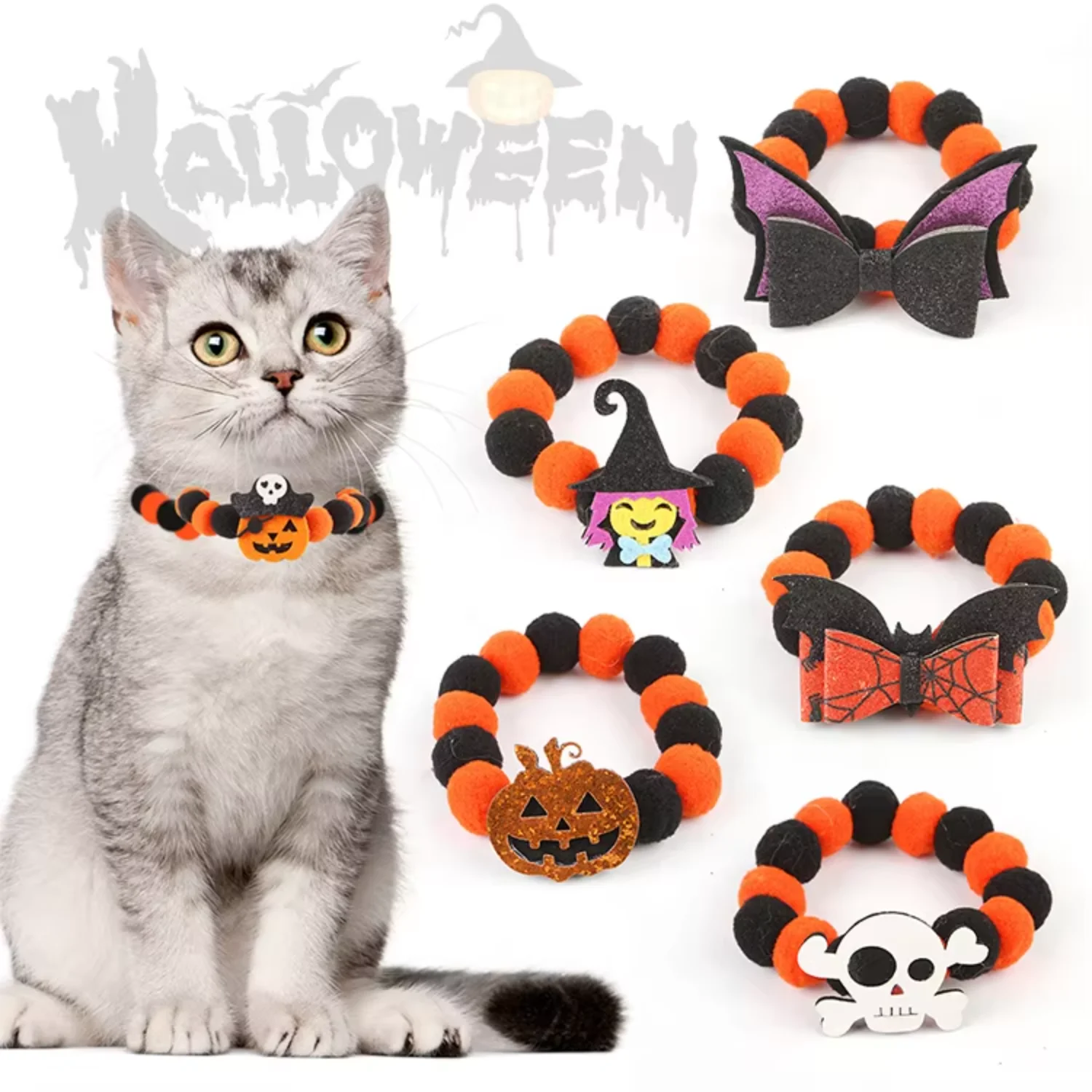 Amaz Hot Selling Halloween With Quirky Pumpkin Decorations Dog Collar With Elastic Rope Furball Necklace Cat Scarf
Amaz Hot Selling Halloween With Quirky Pumpkin Decorations Dog Collar With Elastic Rope Furball Necklace Cat Scarf