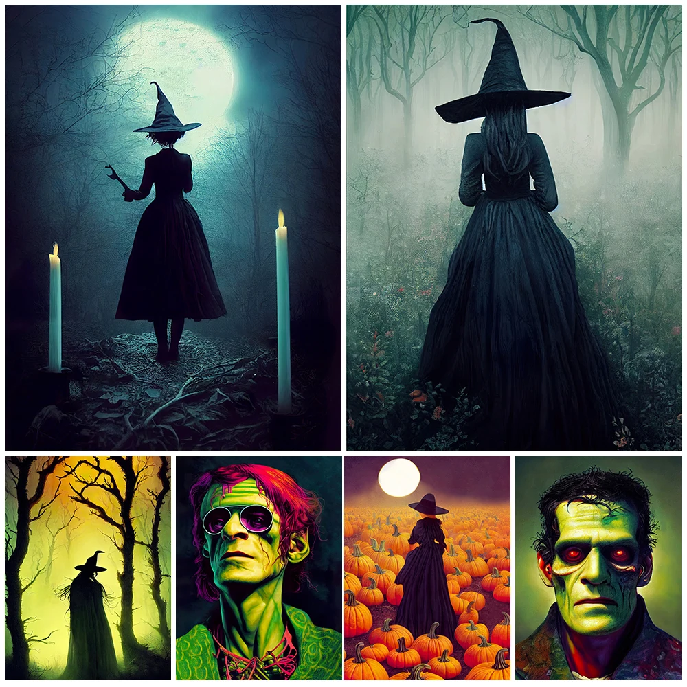Witch Forest,Frankenstein,Cute Ghost,Abstract Wall Art,Canvas Painting,Spooky Fall,Witchcraft Art Poster Print Home Decor Unfram 
Witch Forest,Frankenstein,Cute Ghost,Abstract Wall Art,Canvas Painting,Spooky Fall,Witchcraft Art Poster Print Home Decor Unfram