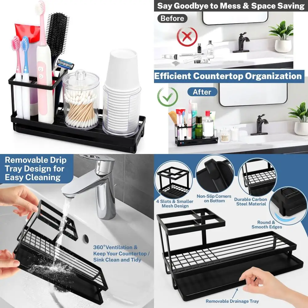 Держатели для зубных щеток для ванных комнат, держатель для электрической зубной щетки из нержавеющей стали, держатель для зубной пасты, органайзеры для раковины в ванной комнате
Держатели для зубных щеток для ванных комнат, держатель для электрической зубной щетки из нержавеющей стали, держатель для зубной пасты, органайзеры для раковины в ванной комнате