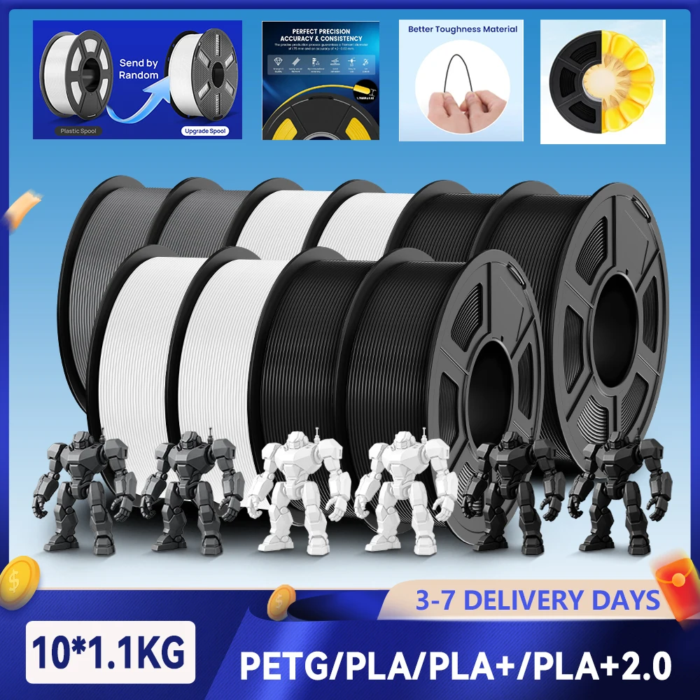 JAYO 10Rolls 3D PETG/PLA/PLA+2.0/PLA+ Printer Filament 1.75mm No Bubble non-toxic 3D Printing Materials for 3D Printer & 3D Pen
JAYO 10Rolls 3D PETG/PLA/PLA+2.0/PLA+ Printer Filament 1.75mm No Bubble non-toxic 3D Printing Materials for 3D Printer & 3D Pen