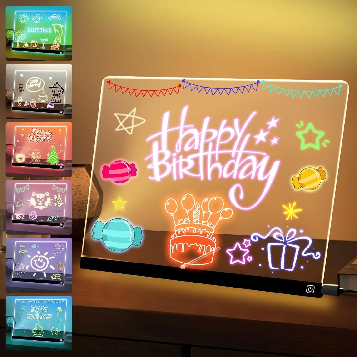16“ LED Drawing Board for Kids, 7 Colors Acrylic Dry Erase Board with Stand, 7 Markers, Birthday and Festival Ideal Gift
16“ LED Drawing Board for Kids, 7 Colors Acrylic Dry Erase Board with Stand, 7 Markers, Birthday and Festival Ideal Gift
