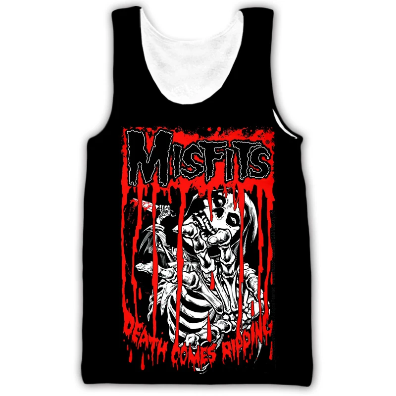 New Misfits Rock Band Tank Tops Skull 3D Print Streetwear Men's Oversized Sleeveless Tank Top Bodybuilding Gym Vest Man Clothing
New Misfits Rock Band Tank Tops Skull 3D Print Streetwear Men's Oversized Sleeveless Tank Top Bodybuilding Gym Vest Man Clothing